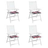Cuscini per Sedia 4 pz a Quadri Rossi 50x50x4 cm Tessuto Oxford