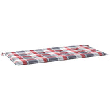 Cuscino per Panca a Quadri Rossi 100x50x3 cm Tessuto Oxford