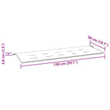 Cuscino per Panca a Quadri Grigi 150x50x3 cm Tessuto Oxford