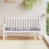 Cuscino per Panca a Quadri Grigi 150x50x3 cm Tessuto Oxford