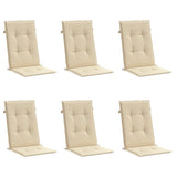 Cuscini per Sedie 6 pz Beige 120x50x3 cm in Tessuto