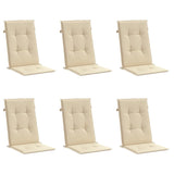 Cuscini per Sedie 6 pz Beige 120x50x3 cm in Tessuto