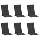 Cuscini per Sedie 6 pz Neri 120x50x3 cm in Tessuto