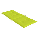 Cuscini per Sedie 6 pz Verde Brillante 120x50x3 cm in Tessuto