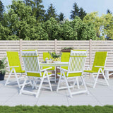 Cuscini per Sedie 6 pz Verde Brillante 120x50x3 cm in Tessuto
