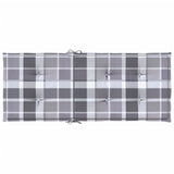 Cuscini per Sedie 6 pz Grigi a Quadri 120x50x3 cm in Tessuto