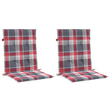 Cuscini per Sedia 2 pz a Quadri Rossi 100x50x3cm Tessuto Oxford