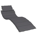 Cuscino per Lettino Antracite 186x58x4 cm in Tessuto Oxford