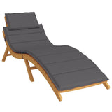 Cuscino per Lettino Antracite 186x58x4 cm in Tessuto Oxford