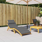 Cuscino per Lettino Antracite 186x58x4 cm in Tessuto Oxford