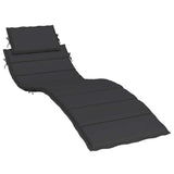 Cuscino per Lettino Nero 186x58x4 cm in Tessuto Oxford