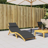 Cuscino per Lettino Nero 186x58x4 cm in Tessuto Oxford