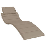 Cuscino per Lettino Tortora 186x58x4 cm in Tessuto Oxford