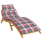 Cuscino per Lettino a Quadri Rossi 186x58x4cm in Tessuto Oxford
