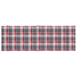 Cuscino per Lettino a Quadri Rossi 186x58x4cm in Tessuto Oxford