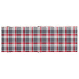 Cuscino per Lettino a Quadri Rossi 186x58x4cm in Tessuto Oxford