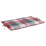 Cuscino per Lettino a Quadri Rossi 186x58x4cm in Tessuto Oxford