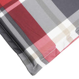 Cuscino per Lettino a Quadri Rossi 186x58x4cm in Tessuto Oxford