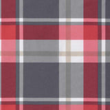 Cuscino per Lettino a Quadri Rossi 186x58x4cm in Tessuto Oxford