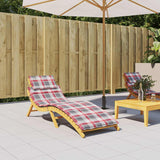 Cuscino per Lettino a Quadri Rossi 186x58x4cm in Tessuto Oxford