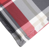 Cuscino per Lettino a Quadri Rossi 200x60x3 cm Tessuto Oxford