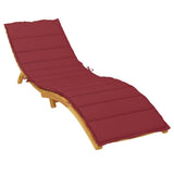 Cuscino per Lettino Rosso Vino 200x70x3 cm in Tessuto Oxford