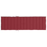 Cuscino per Lettino Rosso Vino 200x70x3 cm in Tessuto Oxford