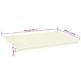 Tessuto di Ricambio per Tenda da Sole Crema 5x3,5 m Poliestere