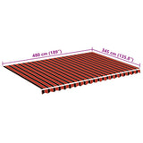 Tessuto di Ricambio Tenda da Sole Arancione e Marrone 5x3,5 m