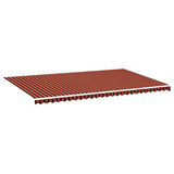 Tessuto di Ricambio per Tenda da Sole Arancione e Marrone 6x3,5 m Poliestere