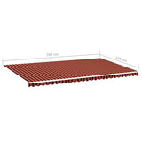 Tessuto di Ricambio per Tenda da Sole Arancione e Marrone 6x3,5 m Poliestere