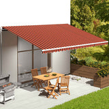 Tessuto di Ricambio per Tenda da Sole Arancione e Marrone 6x3,5 m Poliestere