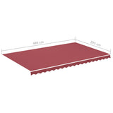 Tessuto di Ricambio per Tenda da Sole Rosso Borgogna 5x3 m