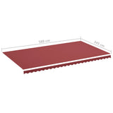 Tessuto di Ricambio per Tenda da Sole Rosso Borgogna 6x3,5 m