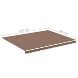 Tessuto di Ricambio per Tenda da Sole Marrone 4,5x3,5 m Poliestere