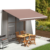 Tessuto di Ricambio per Tenda da Sole Marrone 4,5x3,5 m Poliestere