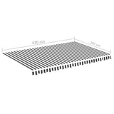 Tessuto di Ricambio per Tenda da Sole Antracite e Bianco 4,5x3m