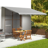 Tessuto di Ricambio per Tenda da Sole Antracite e Bianco 5x3 m Poliestere