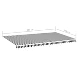Tessuto di Ricambio per Tenda da Sole Antracite e Bianco 6x3,5 m Poliestere
