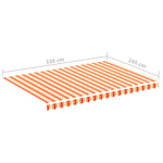 Tessuto Ricambio per Tenda da Sole Giallo e Arancio 3,5x2,5 m