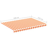 Tessuto Ricambio per Tenda da Sole Giallo e Arancio 3,5x2,5 m