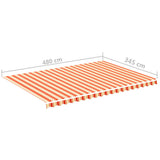 Tessuto di Ricambio per Tenda da Sole Giallo e Arancione 5x3,5 m Poliestere