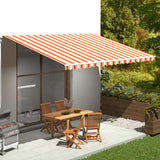 Tessuto di Ricambio per Tenda da Sole Giallo e Arancione 5x3,5 m Poliestere