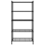 Scaffale a 5 Livelli 90x35x180 cm Nero 250 kg
