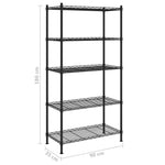 Scaffale a 5 Livelli 90x35x180 cm Nero 250 kg