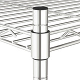 Scaffale a 3 Livelli con Ruote 60x35x81 cm Cromato 150 kg