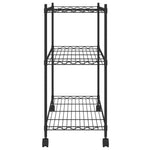 Scaffale a 3 Livelli con Ruote 60x35x81 cm Nero 150 kg