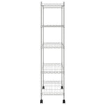 Scaffale a 5 Livelli con Ruote 75x35x155 cm Cromato 250 kg
