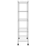 Scaffale a 5 Livelli con Ruote 75x35x155 cm Cromato 250 kg