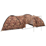 Tenda Igloo da Campeggio 650x240x190 cm per 8 Persone Mimetica